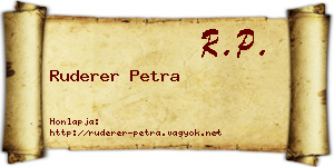 Ruderer Petra névjegykártya